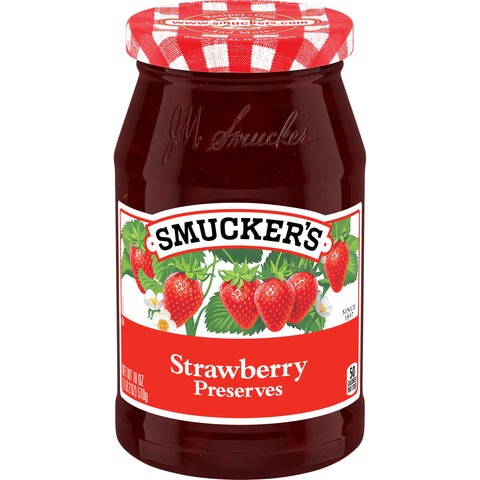 Smuckers Strawberry Preserves, 18 Ounce -- 12 per case.