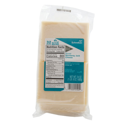 Schreiber CHEESE MONTEREY JACK INTERLEAF SLICED 0.75 OZ