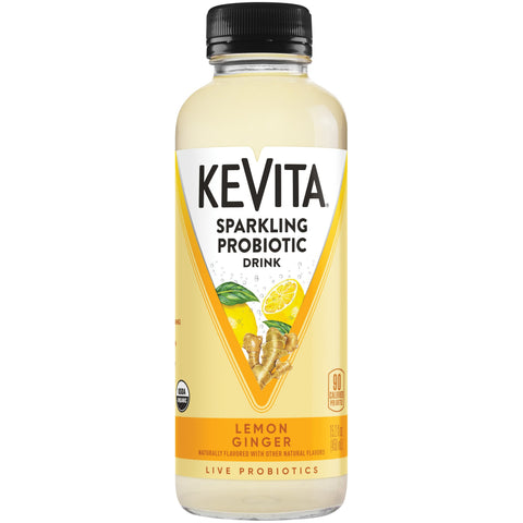 Kevita DRINK LEMON GINGER SPARKLING PROBIOTIC ORGANIC GLASS BOTTLE CARBONATED