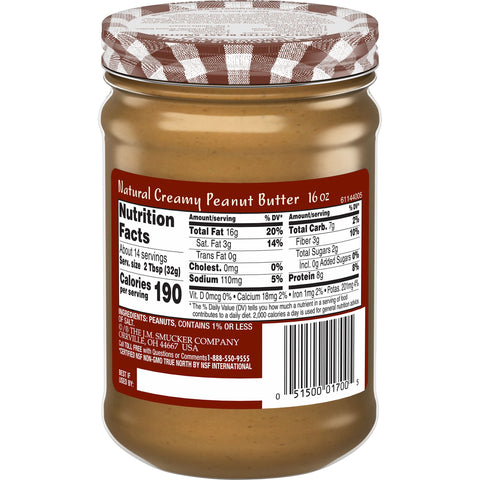 Smucker's® PEANUT BUTTER CREAMY NATURAL
