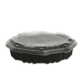 Creative Carryouts® CONTAINER PLASTIC HINGED OCTAVIEW BLACK/CLEAR 9