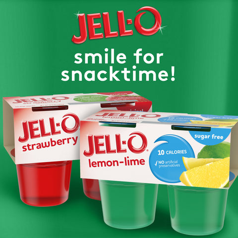 Jello Ready To Eat Lemon Lime Gelatin Snacks, 12.5 Ounce -- 6 per case.