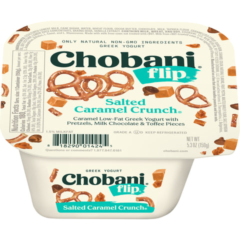 Chobani Flip Salted Caramel Crunch Greek Yogurt, 5.3 Ounce -- 12 per case.