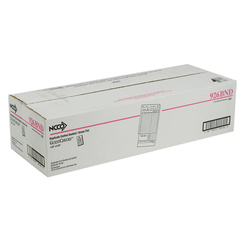 National Checking Company Carbon Backed Guest Check Board - 2 Part Green, 15 Line, 4.20 x 8.25 inch -- 2500 per case.