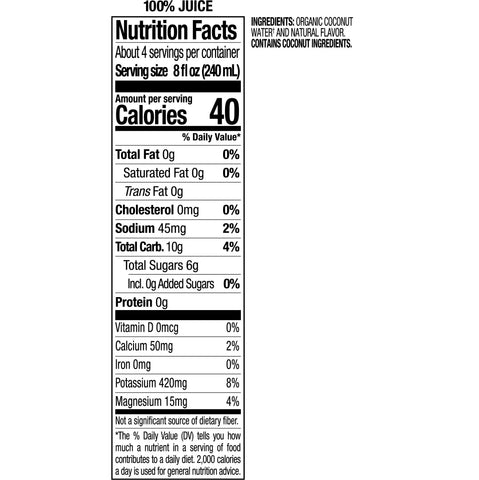 Naked Juice WATER COCONUT ORGANIC NSA ASEPTIC CARTON