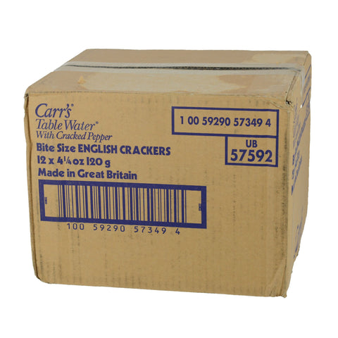 Carrs Table Water Crackers with Cracked Pepper - 4.25 oz. box, 12 per case