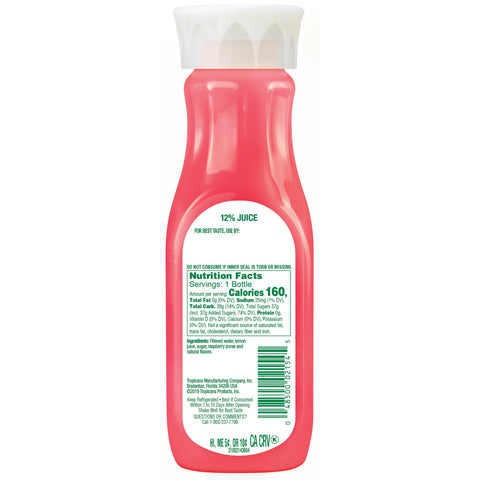 Tropicana DRINK RASPBERRY LEMONADE PLASTIC BOTTLE REFRIGERATED
