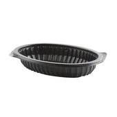MicroRaves® CONTAINER PLASTIC BLACK OVAL CASSEROLE 12 OZ
