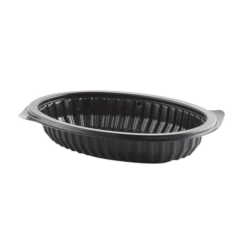 MicroRaves® CONTAINER PLASTIC BLACK OVAL CASSEROLE 12 OZ