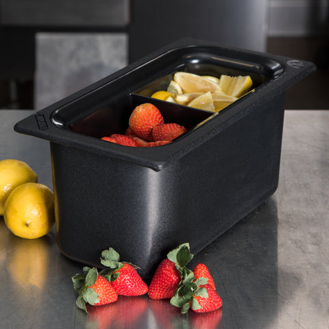 Coldmaster® PAN FOOD DIVIDED BLACK THIRD-SIZE 6