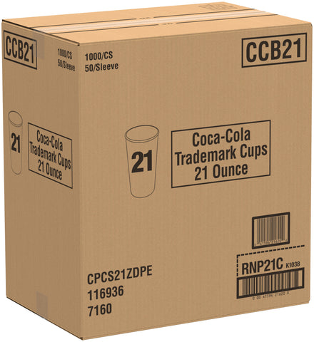 Coca Cola CUP PAPER COLD DOUBLE POLY 21 OZ