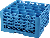 OptiClean™ RACK GLASS W/ FOUR EXTENDERS 20 COMPARTMENT CARLISLE BLUE