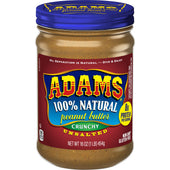 Adams PEANUT BUTTER NATURAL CRUNCHY UNSALTED