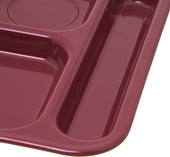 Carlisle TRAY SERVING 6-COMPARTMENT RIGHT HAND DARK CRANBERRY 14.5X10