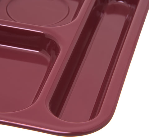 Carlisle TRAY SERVING 6-COMPARTMENT RIGHT HAND DARK CRANBERRY 14.5X10