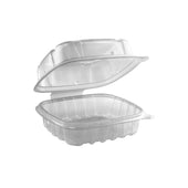 Culinary Classics® CONTAINER PLASTIC 1-COMPARTMENT CLEAR BASE/1-COMPARTMENT CLEAR LID HINGED CLAMSHELL 6X6