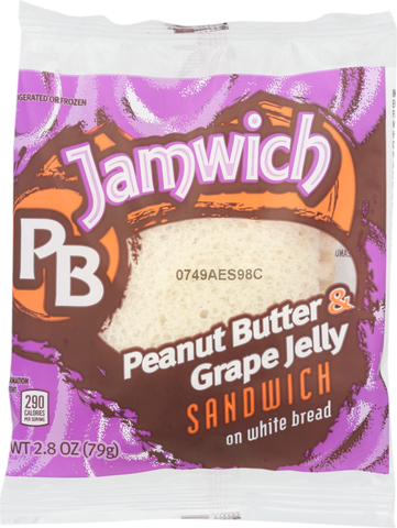 Jamwich™ SANDWICH CRUSTLESS PEANUT BUTTER & GRAPE JELLY ON WHITE BREAD 10000011002