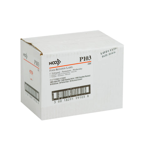 Label Food Rotation Trilingual Red Wednesday 1x1