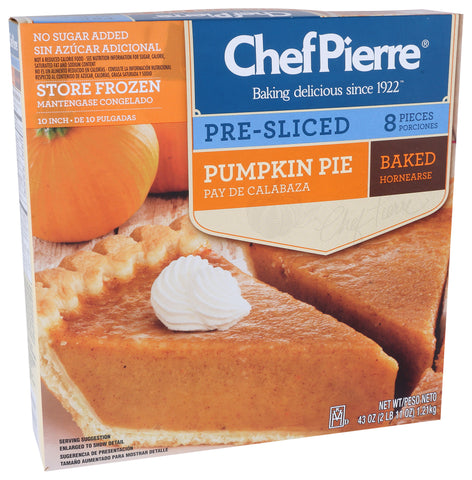 Chef Pierre Pre Sliced Pre Baked Pumpkin Pie -- 6 per case.