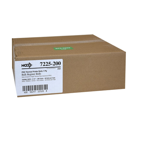National Checking Company White 1 Ply Register Roll, 2.25 inch -- 50 rolls per case