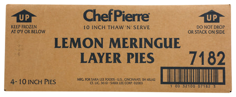 Sara Lee Chef Pierre Lemon Meringue Multi Layer Cream Pie, 40.6 Ounce -- 4 per case.