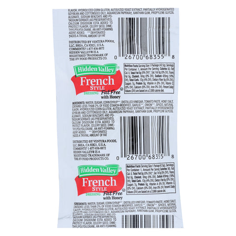 Hidden Valley® DRESSING FRENCH W/ HONEY FAT FREE SINGLE SERVE PACKET