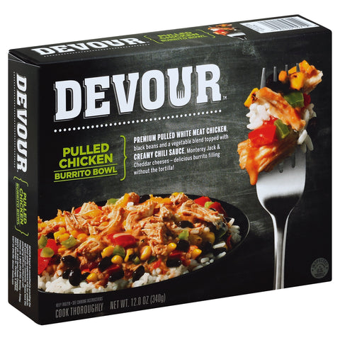 Devour Pulled Chicken Burrito Bowl, 12 Ounce -- 8 per case.