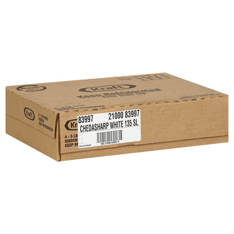 Kraft Chedasharp Sliced White Cheese, 5 Pound -- 4 per case.