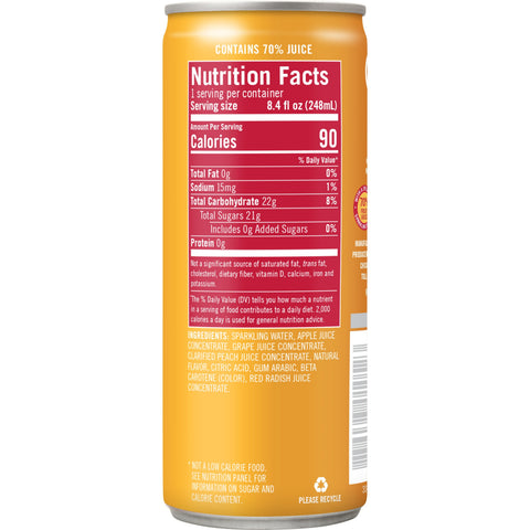 Izze JUICE SPARKLING PEACH CAN