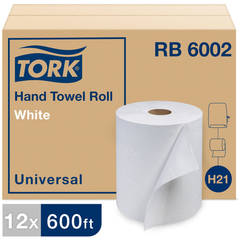 Tork Universal TOWEL ROLL HARDWOUND WHITE 1-PLY 7.9
