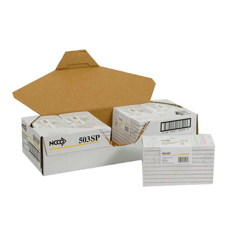 National Checking Restaurant Style Spanish 1 Part White 16 Line Guestcheck Board, 50 Checks per Book -- 2500 per case.