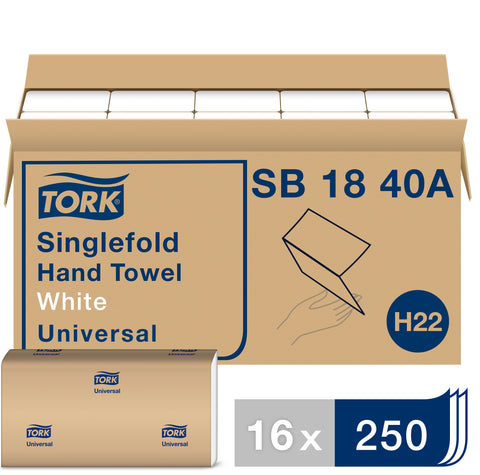 Tork White 1 Ply Paper Hand Towel, 10.15 x 9.13 x 9.13 inch -- 4000 per case