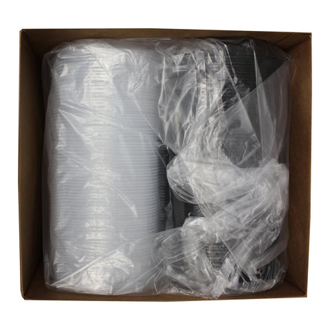 Container Square Black Base Hinged W/ Clear Lid 64.2 Oz
