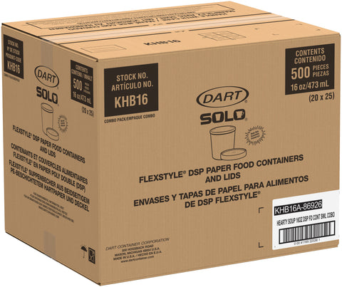 Hearty Soup CONTAINER PAPER FOOD FLEXSTYLE DOUBLE POLY COMBO 16 OZ