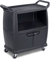 Carlisle CART BUSSING SIDE PANELS LOCKING COMPARTMENT BLACK 18X36.25X38