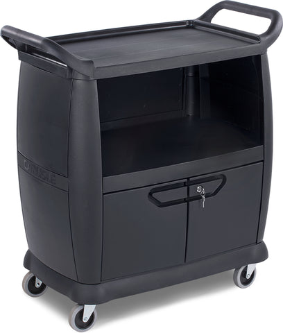 Carlisle CART BUSSING SIDE PANELS LOCKING COMPARTMENT BLACK 18X36.25X38