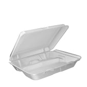 Dart Performer® CONTAINER FOAM WHITE LARGE 3-COMPARTMENT HINGED LID 9.5X9.3X3