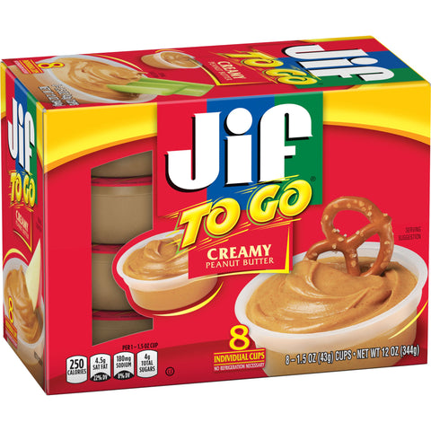 Jif To Go Creamy Peanut Butter Cup, 12 Ounce -- 6 per case