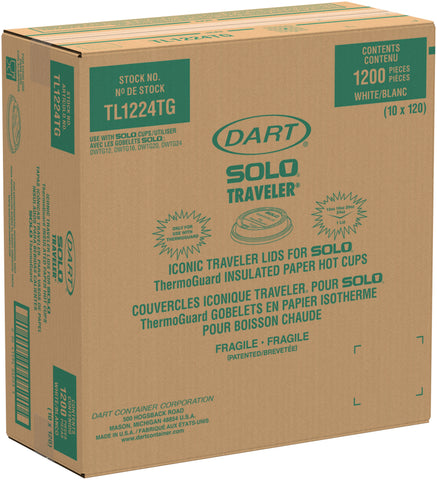 Solo® LID POLYSTYRENE DOME TRAVELER BLACK 12-24 OZ