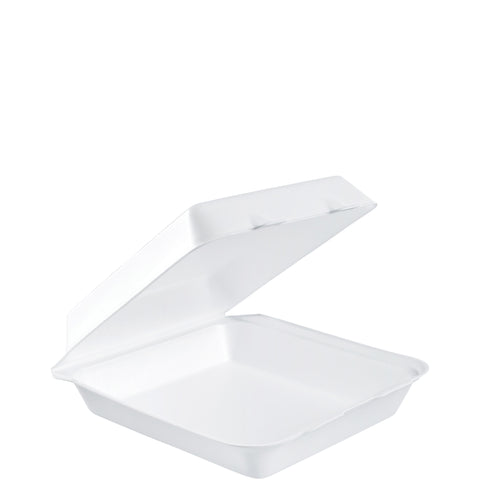 Dart CONTAINER WHITE FOAM HINGED LID EMBOSSED 