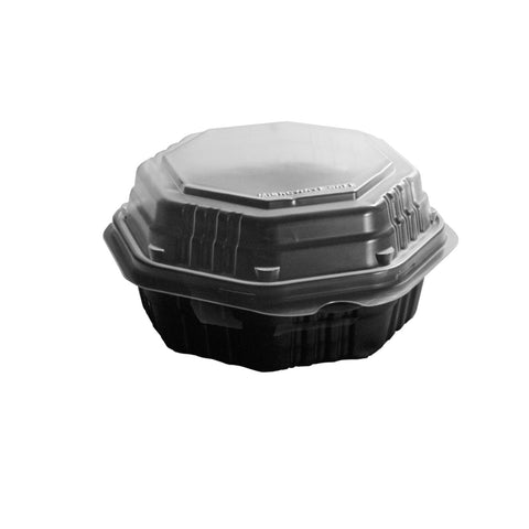 Container Plastic Hinged Carryout - Black/clear 6
