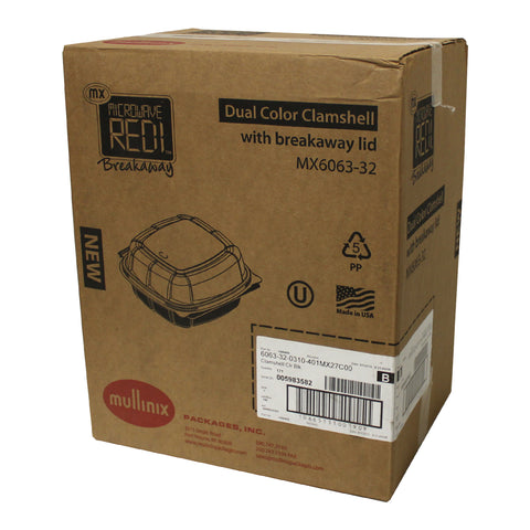 Mullinix Packaging CONTAINER MICRO HINGED SMALL 1-COMPARTMENT BLACK/CLEAR VENTED 6X6X3
