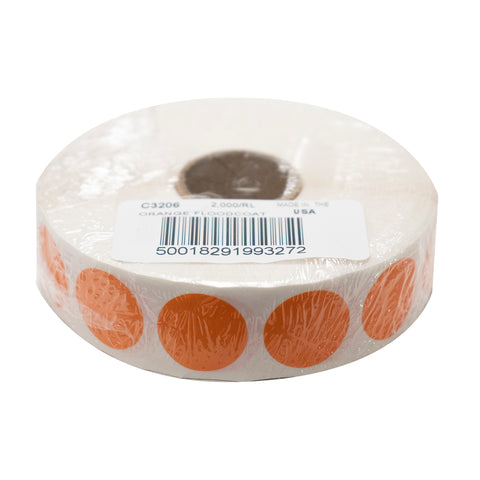 National Checking LABEL CIRCLE PERMANMENT ORANGE 3/4