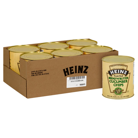 Heinz Bread and Butter Cucumber Chips Number 10 Can, 99 fluid ounce -- 6 per case