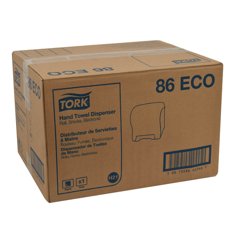 Tork Plastic Translucent Smoke Electronic Hand Towel Dispenser, 11.78 x 9.12 x 14.39 inch