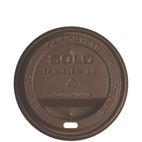 Solo® LID TRAVELER® CAPPUCCINO STYLE DOME LID SIP HOLE BROWN