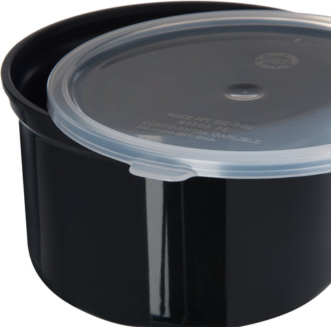 Carlisle CROCK POLY-TUF™ W/ LID BLACK 1.5 QT