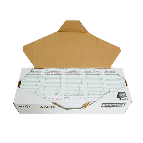Single Tag Guest Check Board - 1Part, Green, 15 Line, 3.5 X 6.75 Inch, 50 Checks Per Book -- 2500 Per Case.
