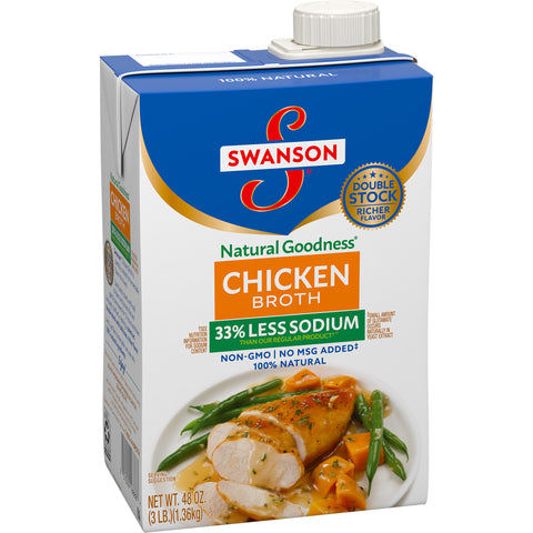 Swansons Natural Goodness Chicken Broth, 48 Ounce -- 8 per case.