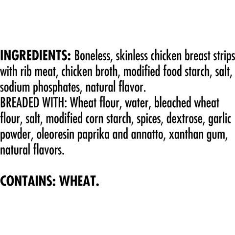 Tyson® CHICKEN BREAST STRIPS CRISPY HOMESTYLE BREADED, FRITTER, FC, CASH N' CARRY PACK 10043730928
